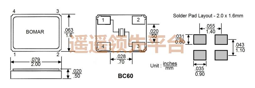 BC60EFD108-20.000000,bomar无源贴片3044永利集团,BC60无源谐振器 BC60EFD108-20.000000,bomar无源贴片3044永利集团,BC60无源谐振器